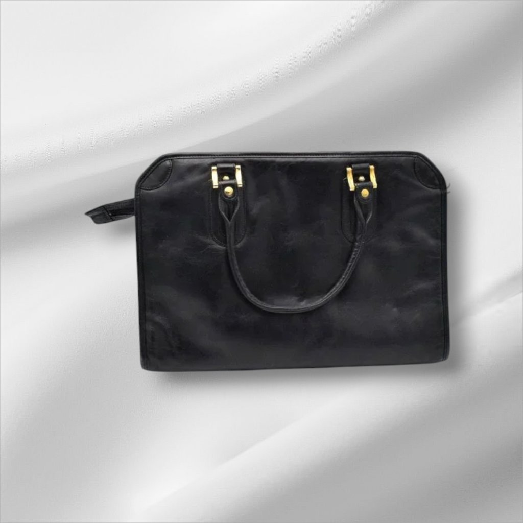 Vintage Susan Gail Original Satchel Shoulder Bag Leather Black